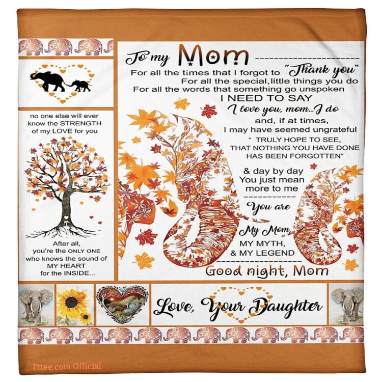 daughter to mom for all the time elephant fleece blanket