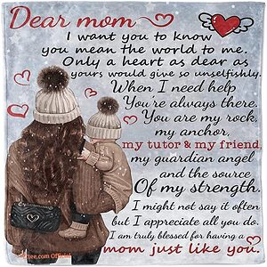 dear mom i want you to know you mean the world to me blanket - Super King - Ettee