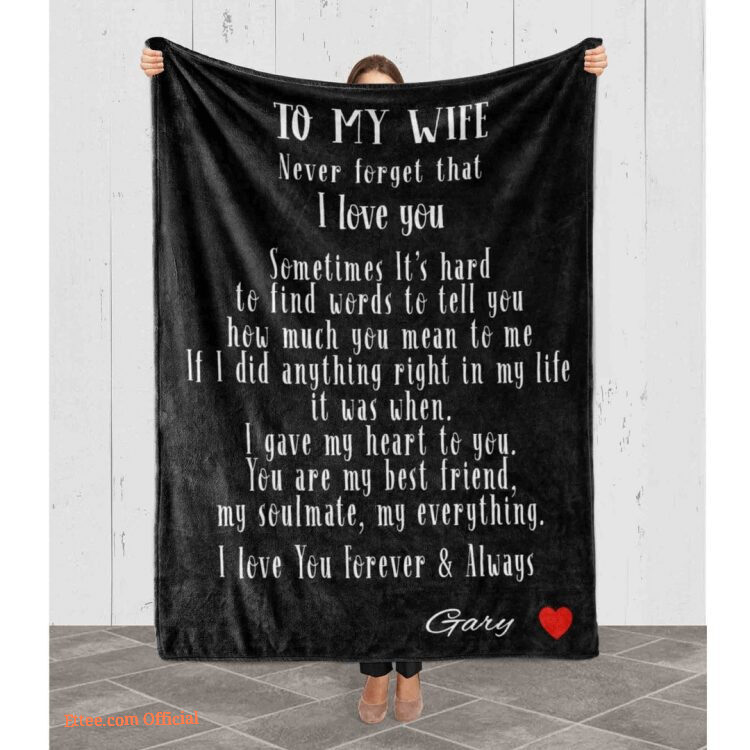 Valentine Customized Name Quilt Blanket For Wife Girlfriend Never Forget