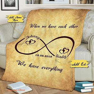 Valentine's Customized Couples Infinity Quilt Blanket For Wife Couples - Super King - Ettee