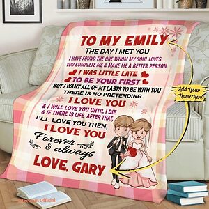 Valentine's Day I Met You Customized Name Couples Quilt Blanket - Super King - Ettee
