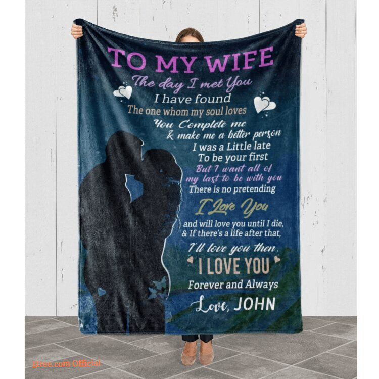 To My Wife Valentine's Day I Love You Customized Name Quilt Blanket