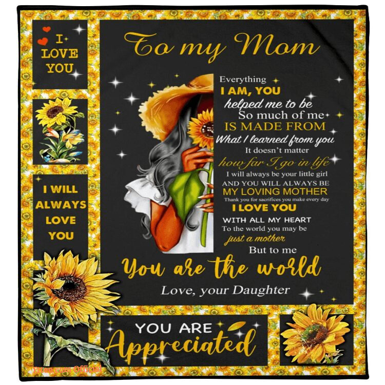 everything i am you helped me to be sunflower quilt blanket
