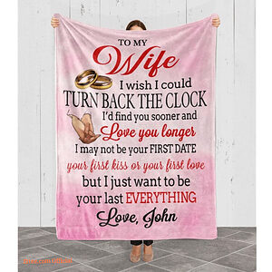 To My Wife I Wish I Could Turn Back The Clock Customized Quilt Blanket - Super King - Ettee