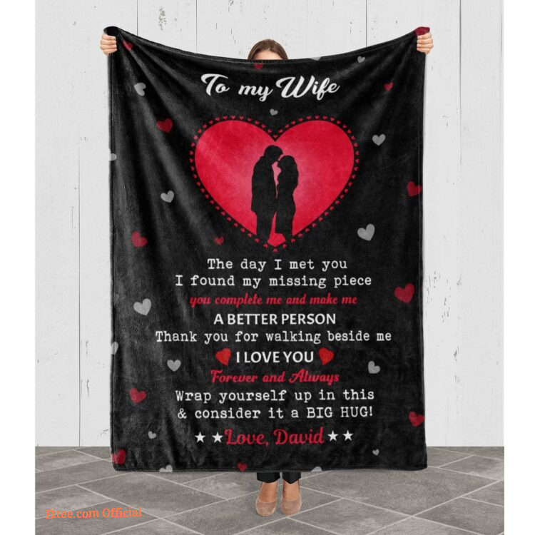 To My Wife The Day I Met You Love You Customized Name Quilt Blanket