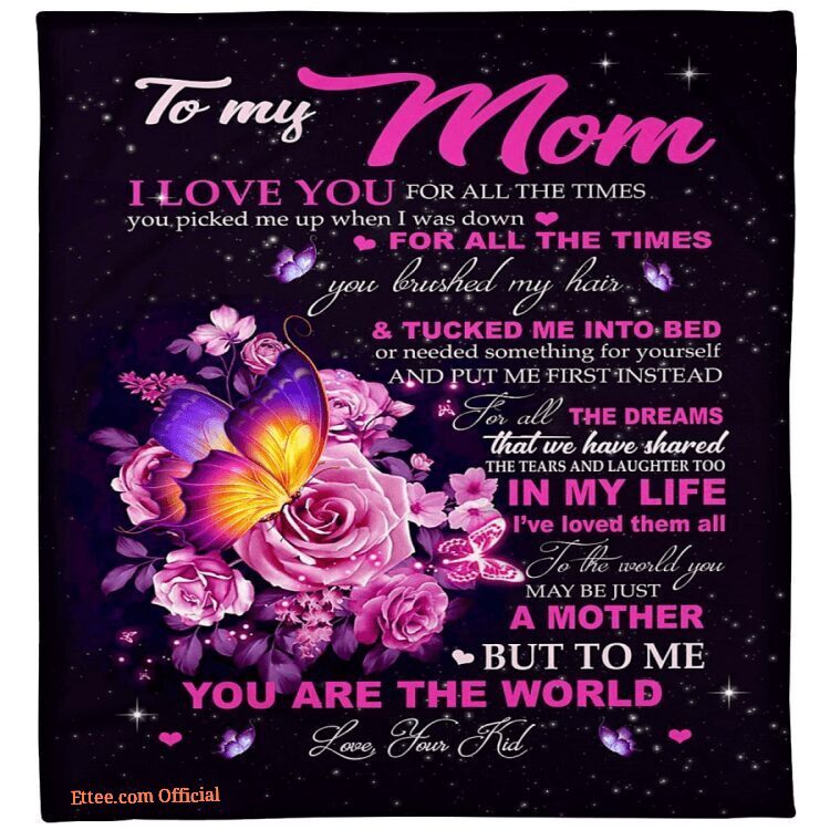 gift for mother blanket butterfly roses to my mom i love you