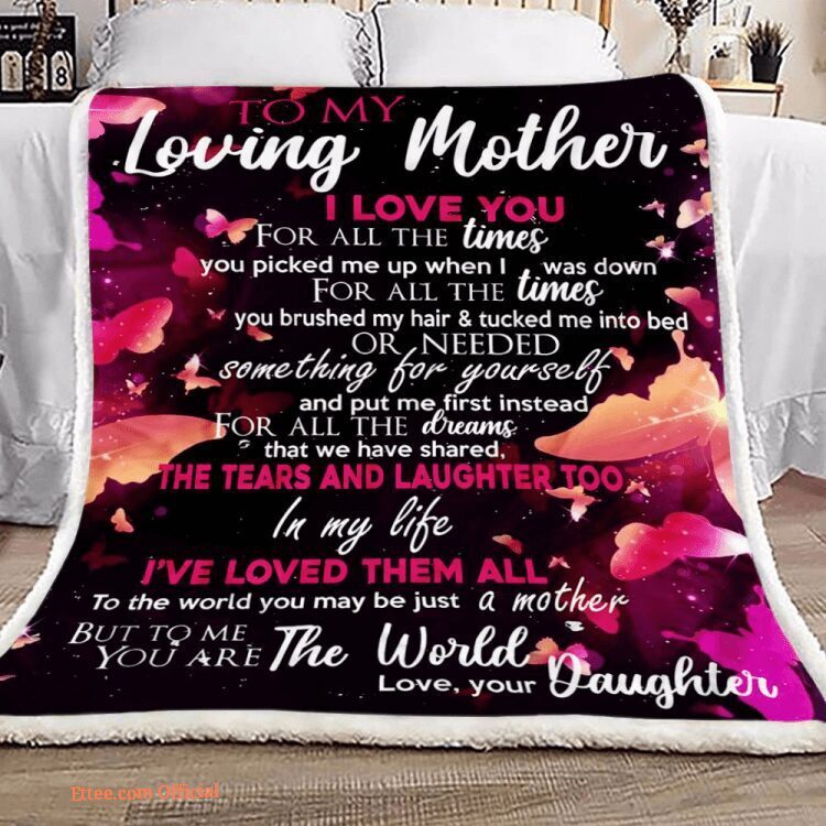 gift for mother blanket butterfly to my loving mother i love you