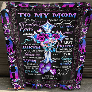 gift for mother blanket cross rose and butterfly you are my confidant - Super King - Ettee