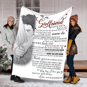 To My Girlfriend I Love You Fleece Quilt Blanket. Lightweight And Smooth Comfort - Super King - Ettee