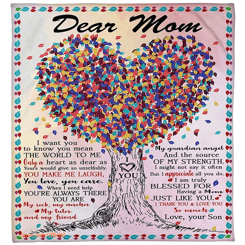 gift for mother blanket dear mom the world to me - Super King - Ettee