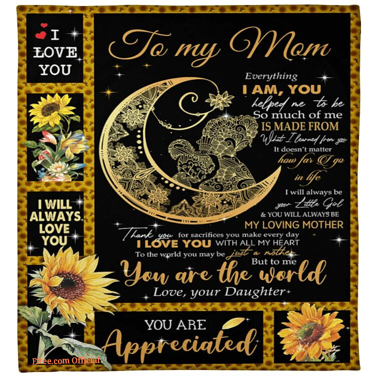 Dear Mom, You Mean the World to Me Blanket - Perfect Gift for Mother