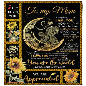 Dear Mom, You Mean the World to Me Blanket - Perfect Gift for Mother - Super King - Ettee