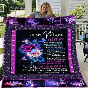 gift for mother blanket galaxy roses butterfly foldable and compact - Super King - Ettee