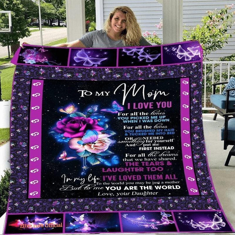 gift for mother blanket galaxy roses butterfly foldable and compact - Super King - Ettee