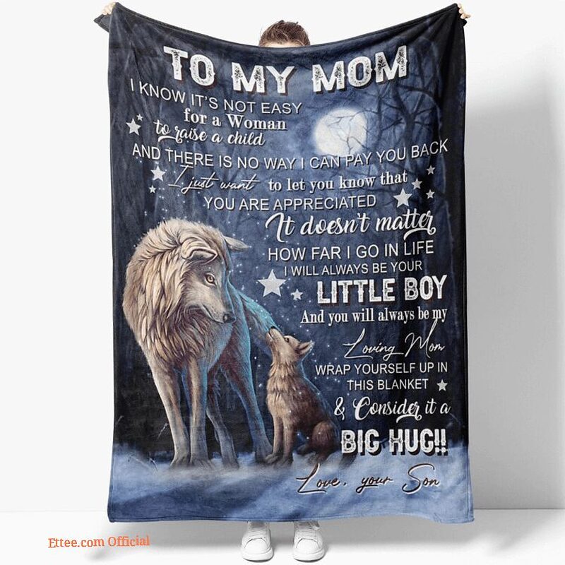 gift for mother blanket how far i go in life wolf fleece blanket - Super King - Ettee