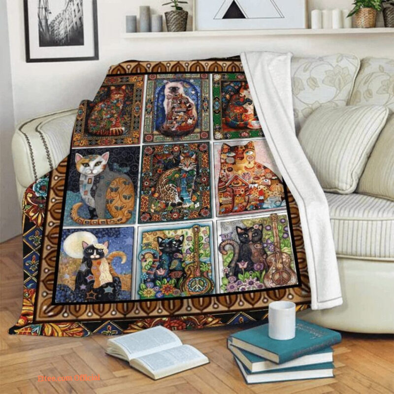 Cat Painting Quilt Blanket. Light And Durable. Soft To Touch