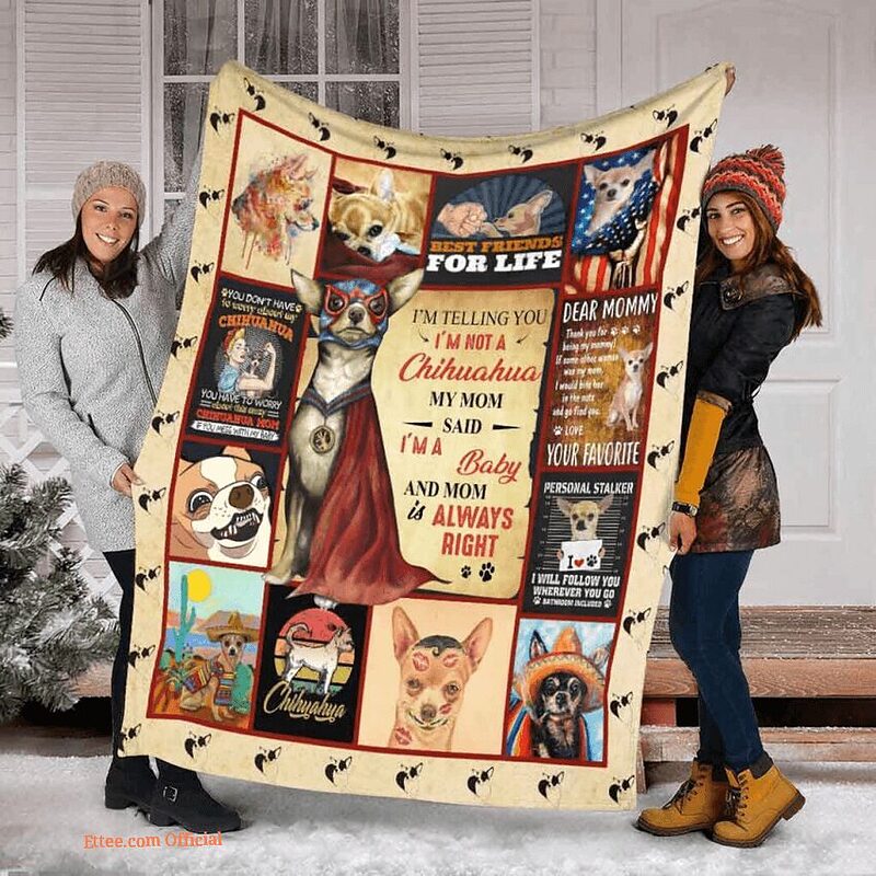 Chihuahua Best Friend For Life Quilt Blanket. Foldable And Compact - Super King - Ettee