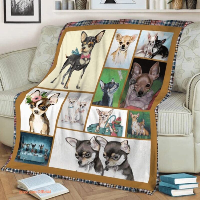 3D Chihuahua Quilt Blanket. Lightweight And Smooth Comfort. Foldable And Compact