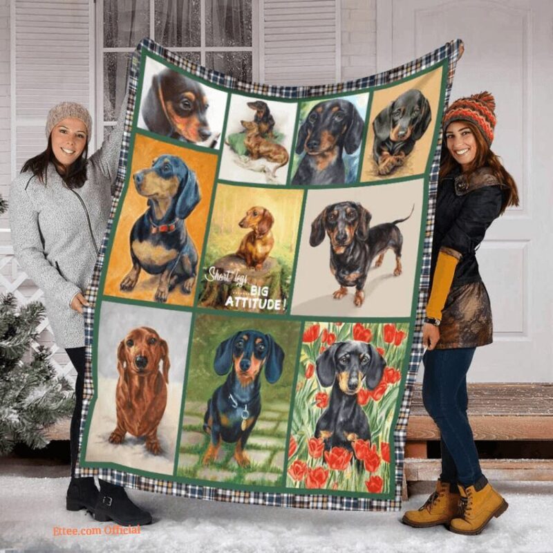 3D Dachshund Sherpa Quilt Blanket. Light And Durable. Soft To Touch