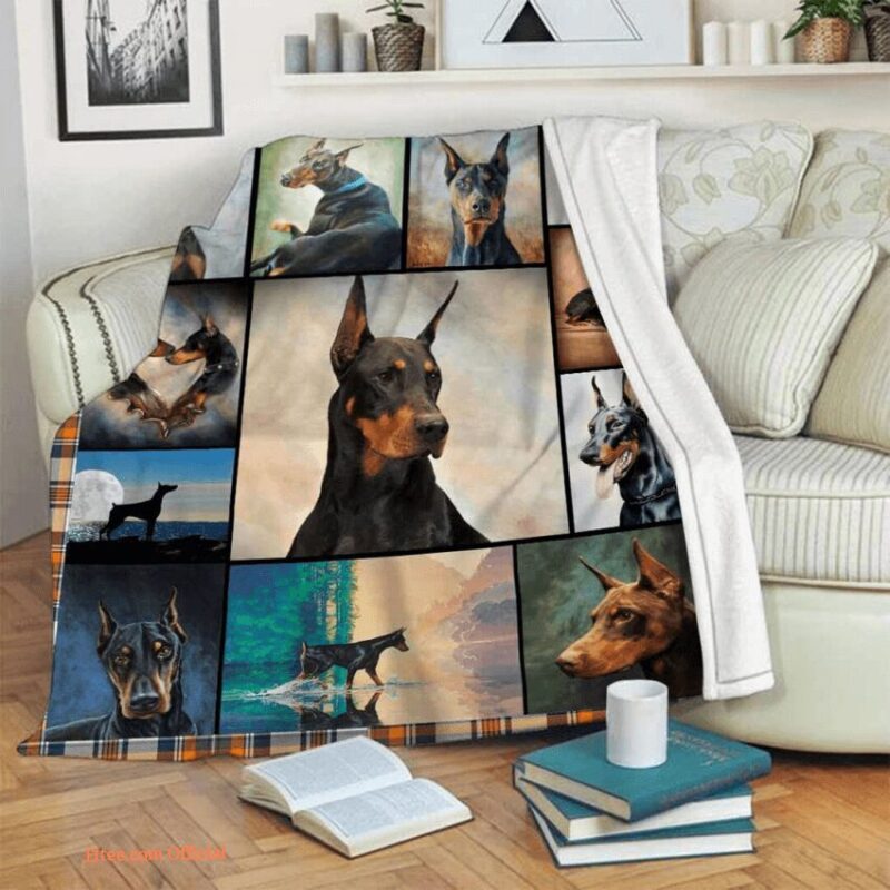 3D Animal Doberman Pinscher Quilt Blanket. Light And Durable. Soft To Touch