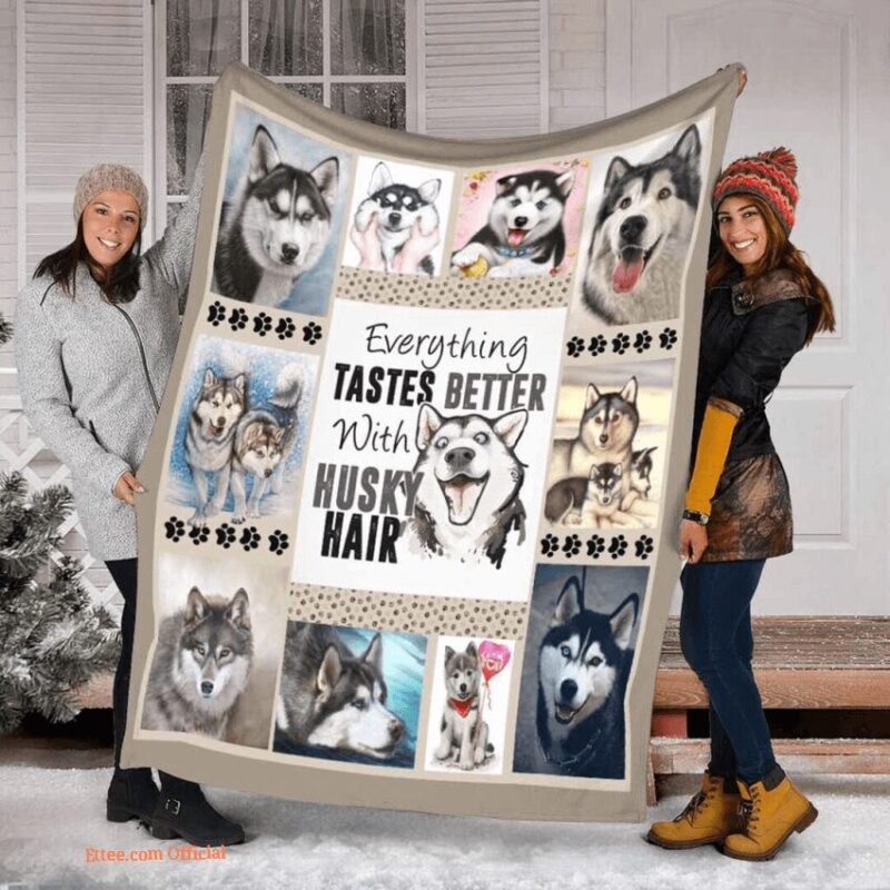 3D Husky Sherpa Quilt Blanket. Lightweight And Smooth Comfort