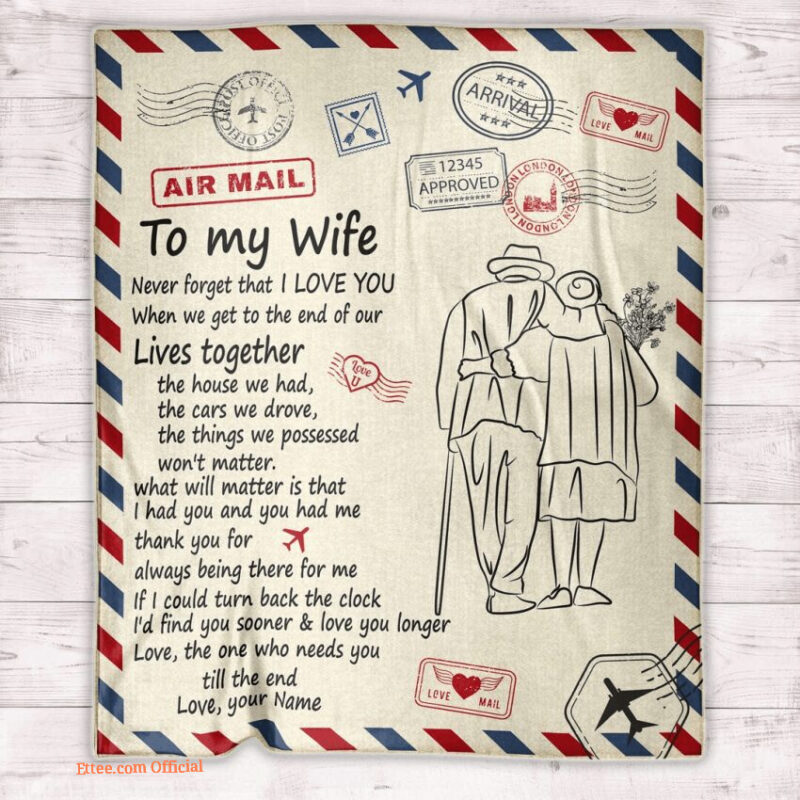 To My Wife Quilt Blanket Love Letter. Light And Durable. Soft To Touch