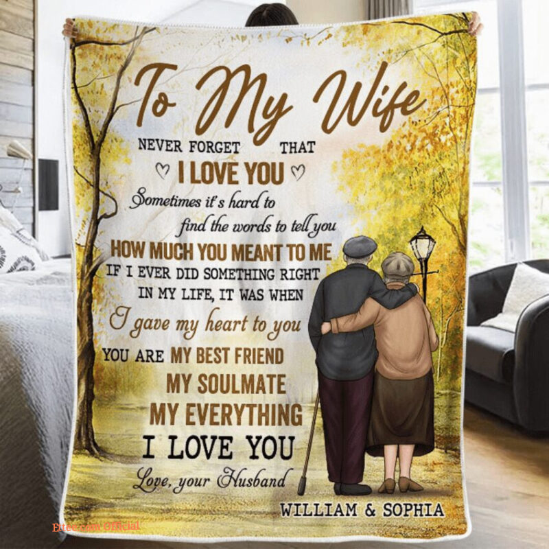 To My Wife Never Forget That I Love You Customized Quilt Blanket