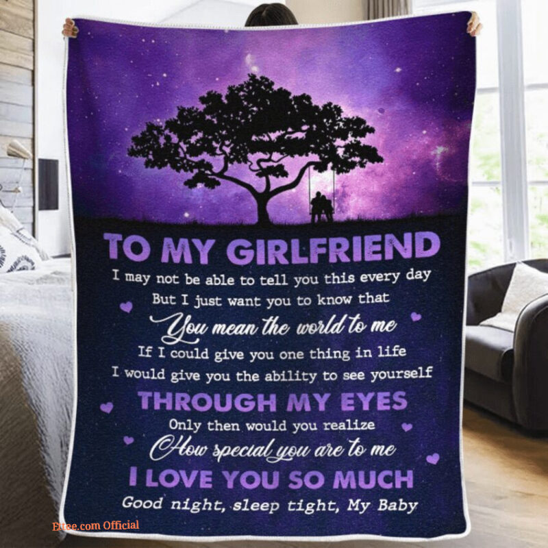 To My Girlfriend I Love You So Much Fleece Quilt Blanket Gift For Wife