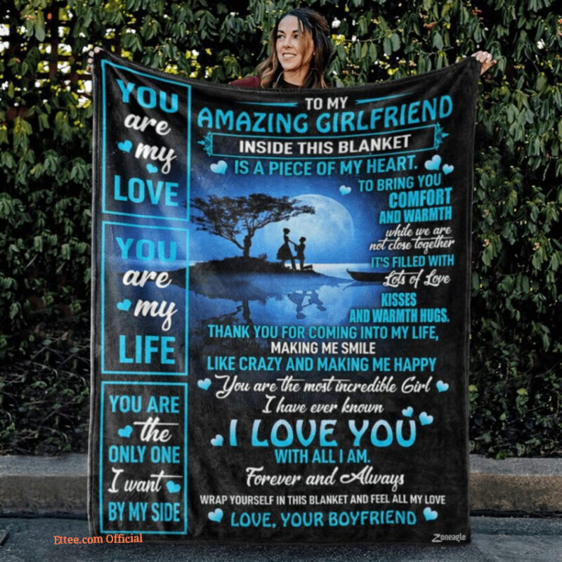 To My Amazing Girlfriend Inside This Quilt Blanket. Foldable And Compact