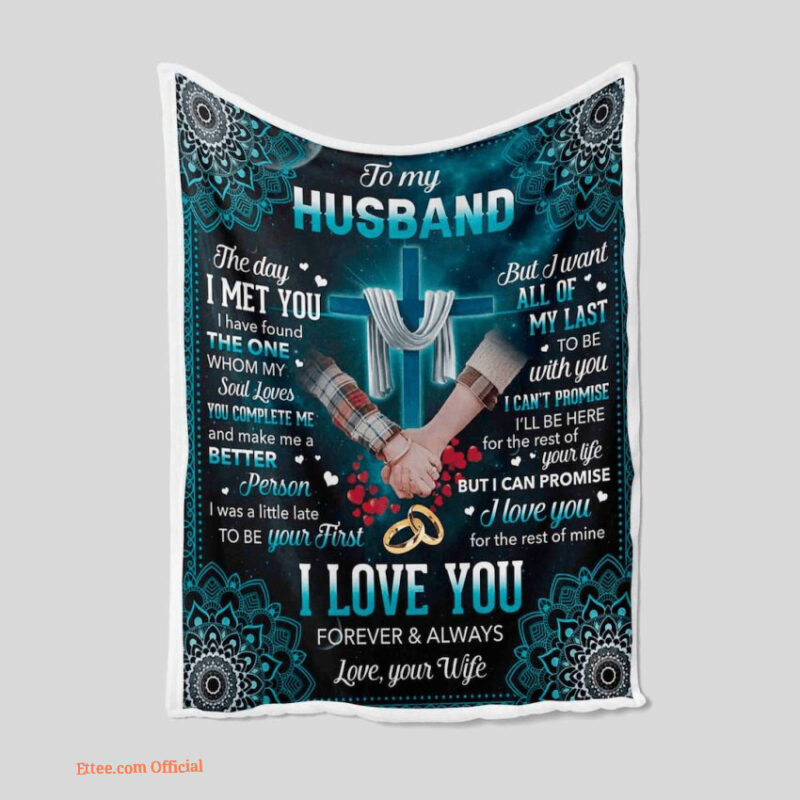 To My Husband Quilt Blanket Valentine. Light And Durable. Soft To Touch