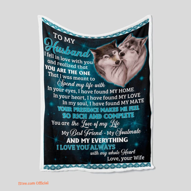 To My Husband Quilt Blanket Gift For Valentine. Light And Durable. Soft To Touch
