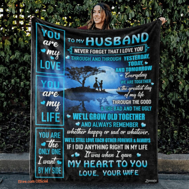 To My Husband Never Forget That Grow Old Together Quilt Blanket