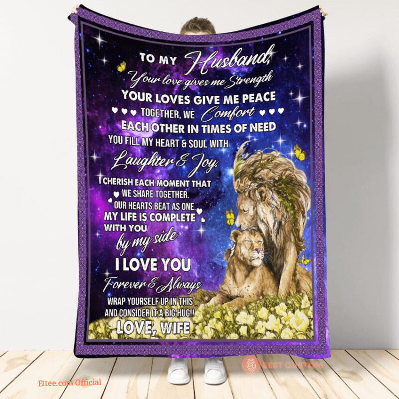 gift for husband blanket to my husband lion