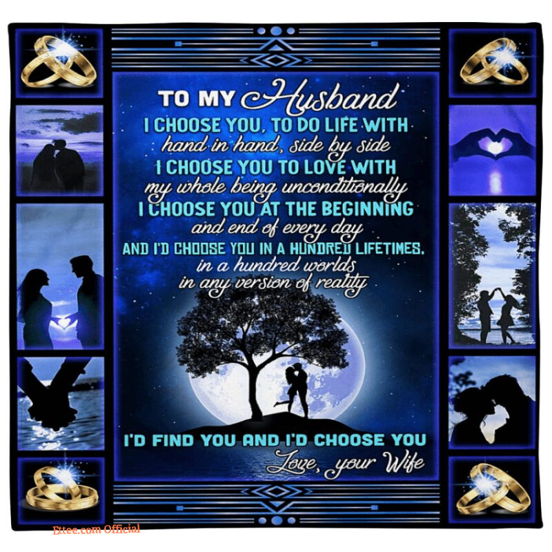 gift for husband blanket to my husband i choose you hand in hand