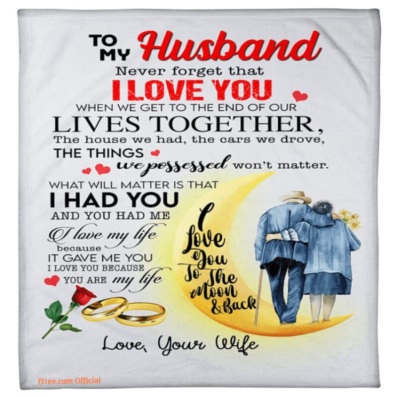 gift for husband blanket to my husband i love you to the moon and back
