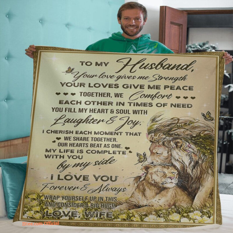 gift for husband blanket to my husband love you forever lion