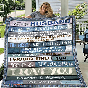 gift for husband blanket to my husband you are my always and forever - Super King - Ettee