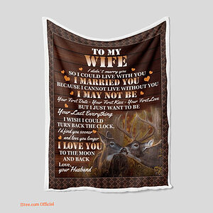 To My Wife Quilt Blanket Couple Valentine. Lightweight And Smooth Comfort - Super King - Ettee