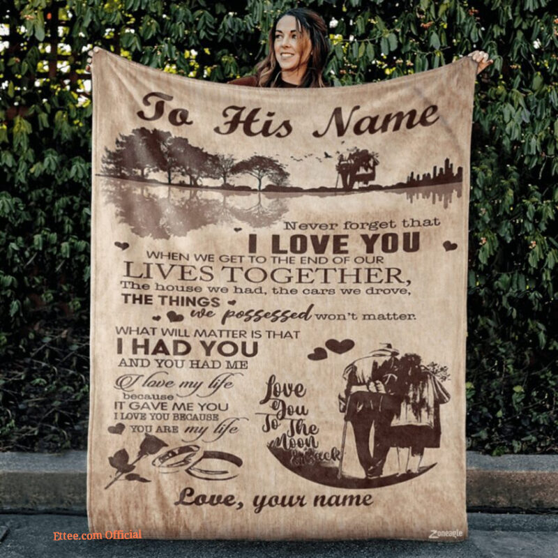 To My Husband His Name Lives Together Customized Quilt Blanket