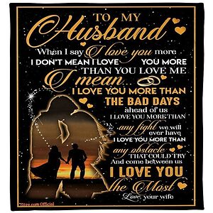 i love you the most to my husbandsoft blanket gift for husband for valentines day - Super King - Ettee