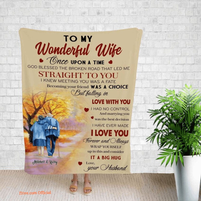 To My Wife For Valentine's Day Customized Name Quilt Blanket