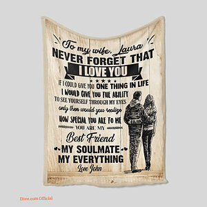 To My Wife Customized Name Quilt Blanket Couple For Gift Valentine - Super King - Ettee