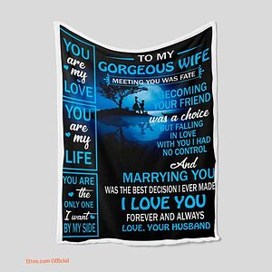 To My Wife Customized Name Quilt Blanket Couple. Foldable And Compact - Super King - Ettee