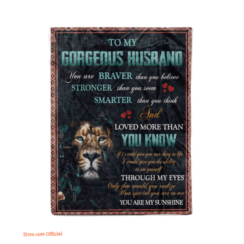 lion to my gorgeous husband to be with you fleece blanket