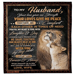 lion to my husband your loves give me peacesoft blanket - Super King - Ettee