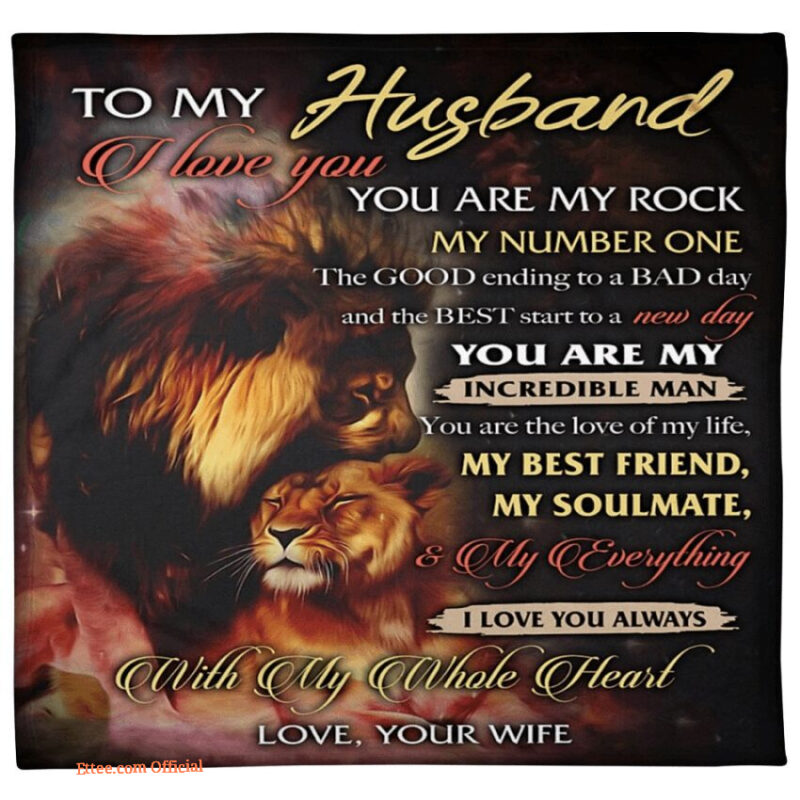 lion to my husbandi love you you are my rocksoft blanket