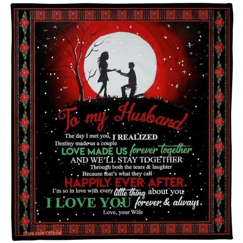 moonlight couple to my husband well stay together fleece blanket