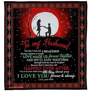 moonlight couple to my husband well stay together fleece blanket - Super King - Ettee