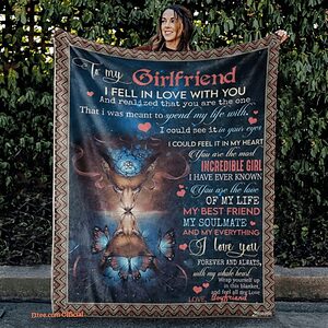 To My Girlfriend I Fell In Love With You Fox Butterfly Quilt Blanket - Super King - Ettee