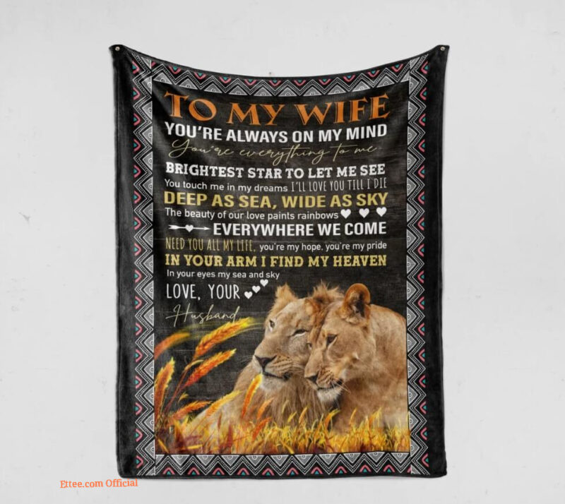 Valentine To My Wife Fleece Quilt Blanket. Foldable And Compact
